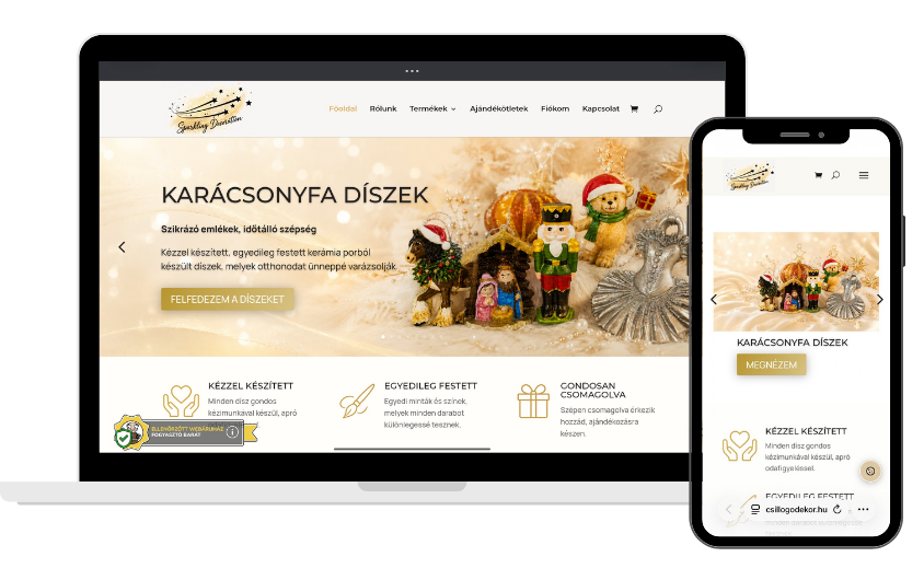 csillogó dekor webshop referencia